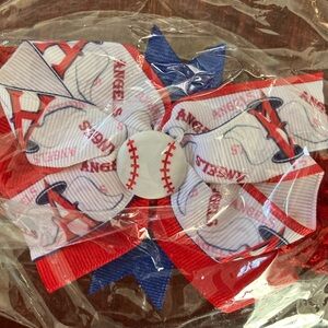 Angels Logo Baseball Hair Bow